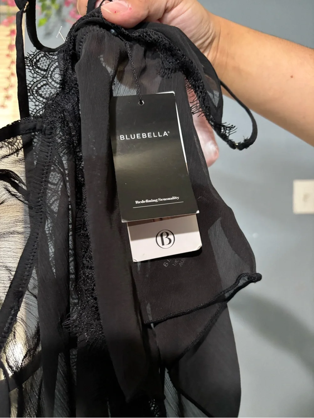 Bluebella Black Lace & Sheer Chemise